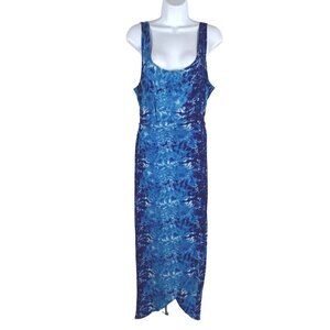 Reformation Jeans Kaila Midi Dress XL Piscine Blue Print Sleeveless NWOT DR-1327
